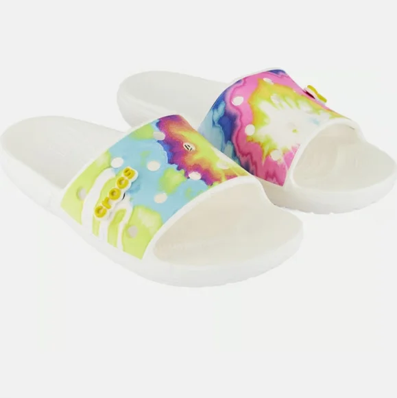 Mens Tie-Dye Crocs Classic Slides - Size 12 - Picture 3 of 7